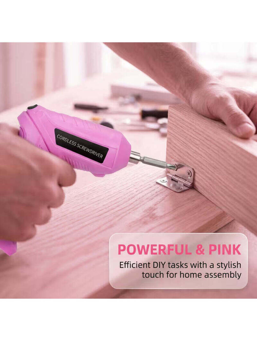 Electric Screwdriver, Multi-Piece Set, Long-Lasting Battery, with LED Light